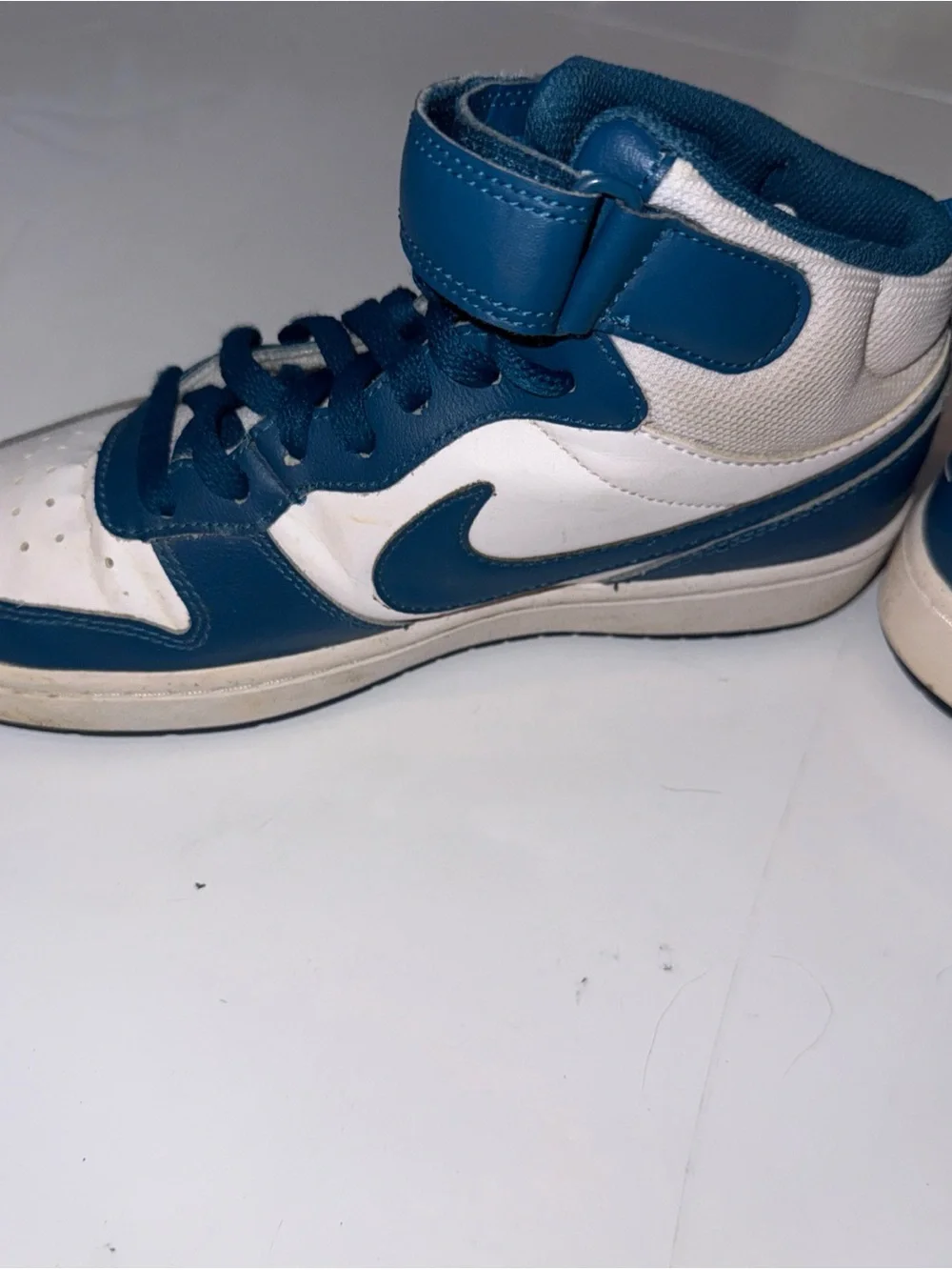 Nike Court Borough Mid 2 GS Shoes White Blue CD7782-108 Size 5Y